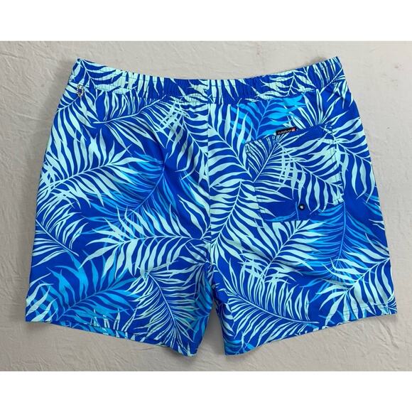 Quiksilver Mesh Lined Pull On Elastic Waist Swim Shorts, Trunks. Blue Floral, XL - Picture 1 of 5